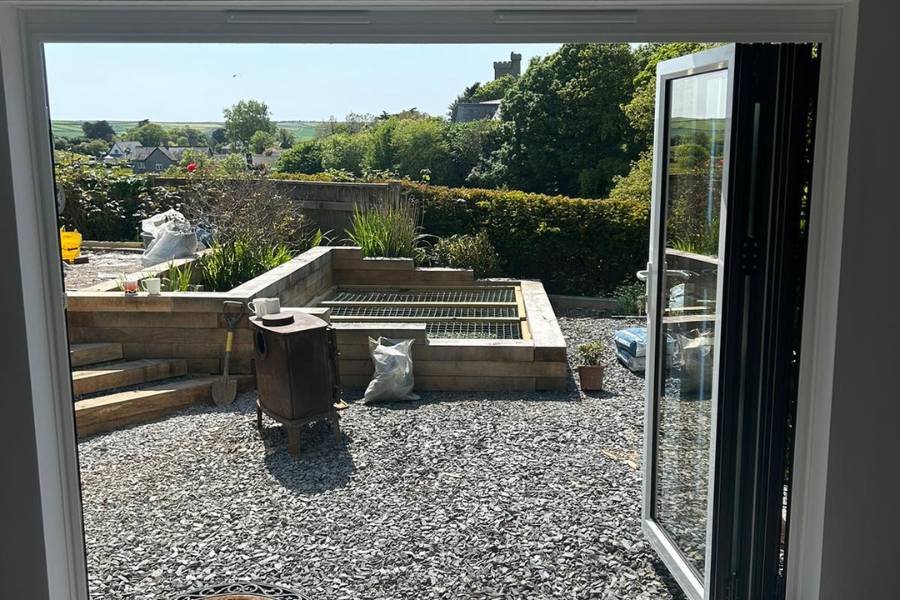 Bifold Doors Plymouth - Grey Open BiFolds - Landmark Windows and Doors Bifold Doors Plymouth - Grey Open BiFolds - Landmark Windows and Doors