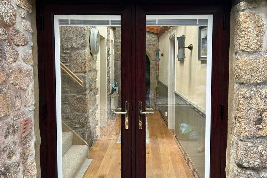 French Doors Plymouth - Mahogany Coloured Doors - Landmark Windows and Doors French Doors Plymouth - Mahogany Coloured Doors - Landmark Windows and Doors