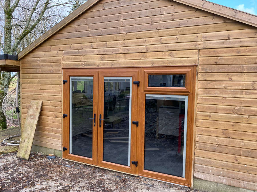 Gallery - Tan French Doors - Landmark Windows and Doors
