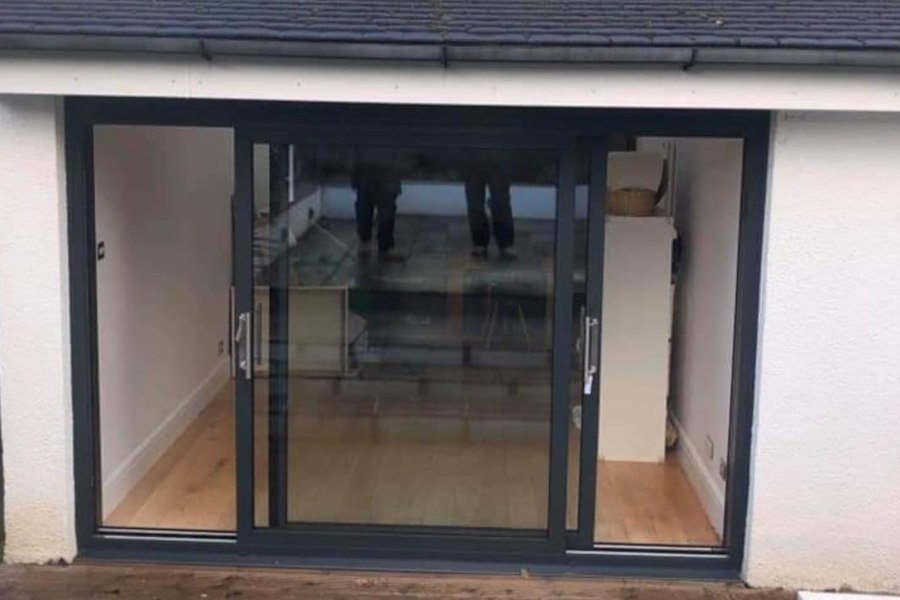 Sliding Patio Doors Plymouth - Charcoal - Landmark Windows and Doors
